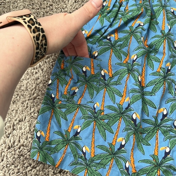 Jojo Maman Bebe Palm Toucan Blue Toddler Dress - Picture 4 of 7